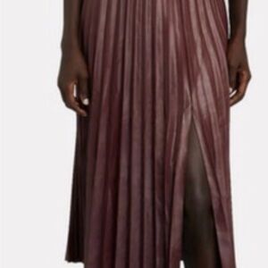 INTERMIX Plum Pleated Midi Skirt